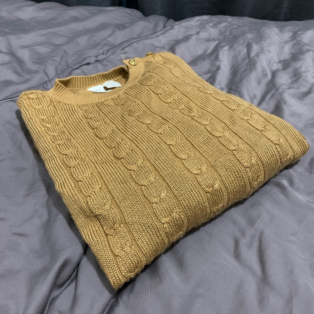 Unisex Golden Yellow Cable Knit Sweater